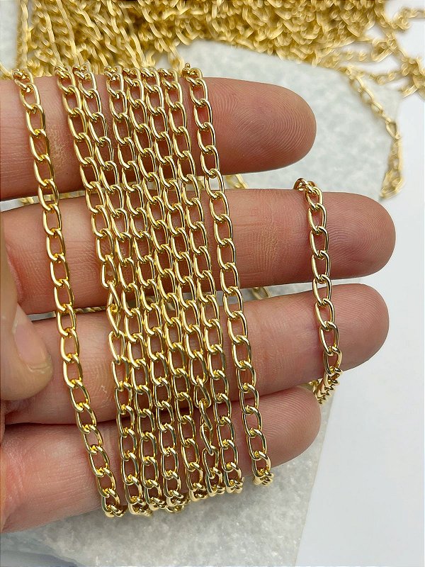 Corrente Extensora Alongadora arame 1,00mm - Aluminio ouro - 1 metro