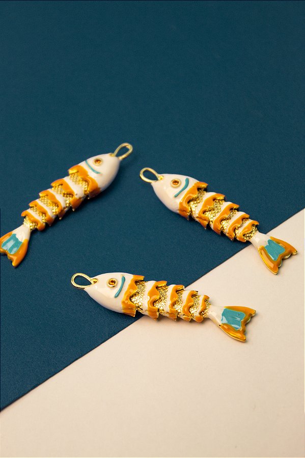 Pingente Peixe Articulado Ouro 18K - 01 und