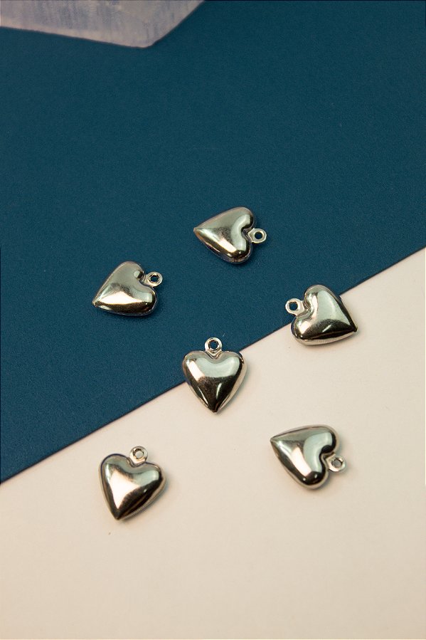 Pingente Coracao Aço Inox - 01 unid