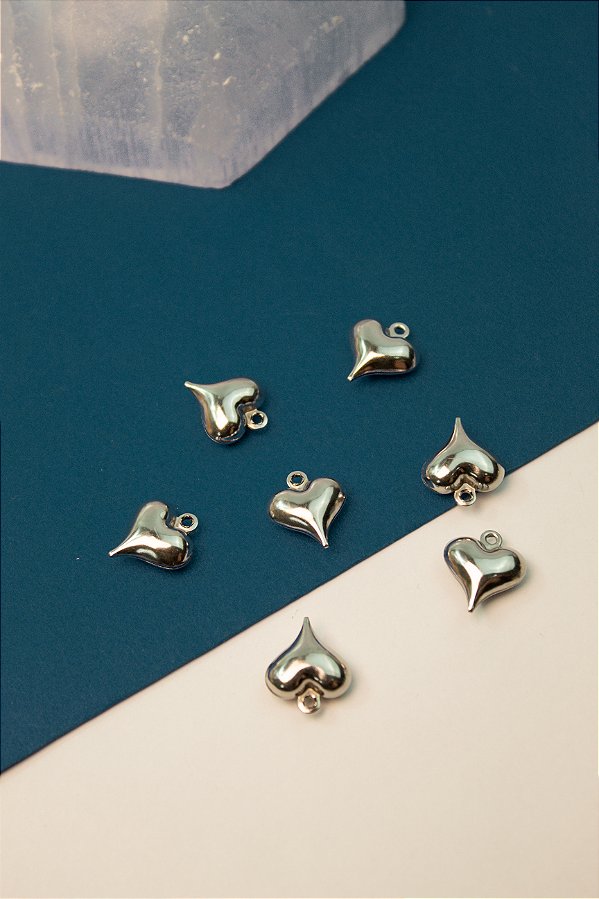 Pingente Coracao Aço Inox - 01 unid