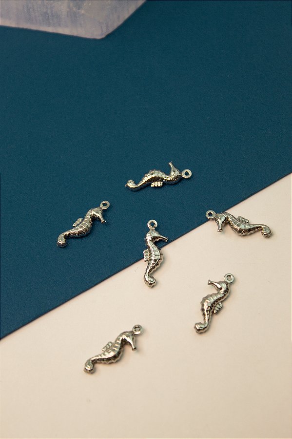 Pingente Cavalo Marinho Aço Inox - 01 unid