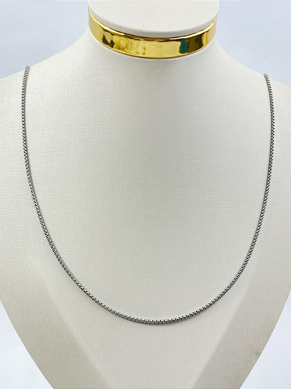 Colar veneziana redonda aço inox medida 70cm - 1 unidade