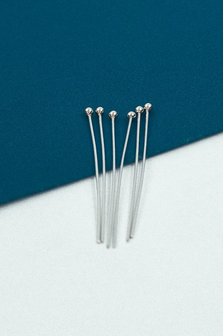 Alfinete Bolinha 3Cm Aço Inox - 100 Pçs