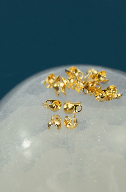 Tips Bolinha Lateral 6x3.2mm Ouro - 50 Pçs