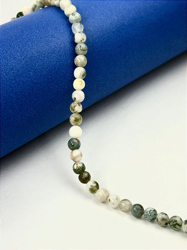 Fio Pedra 4Mm Ágata Musgo- O Fio