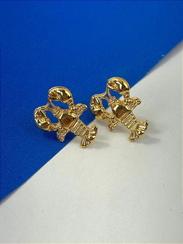 Brinco Lagosta ouro - o par