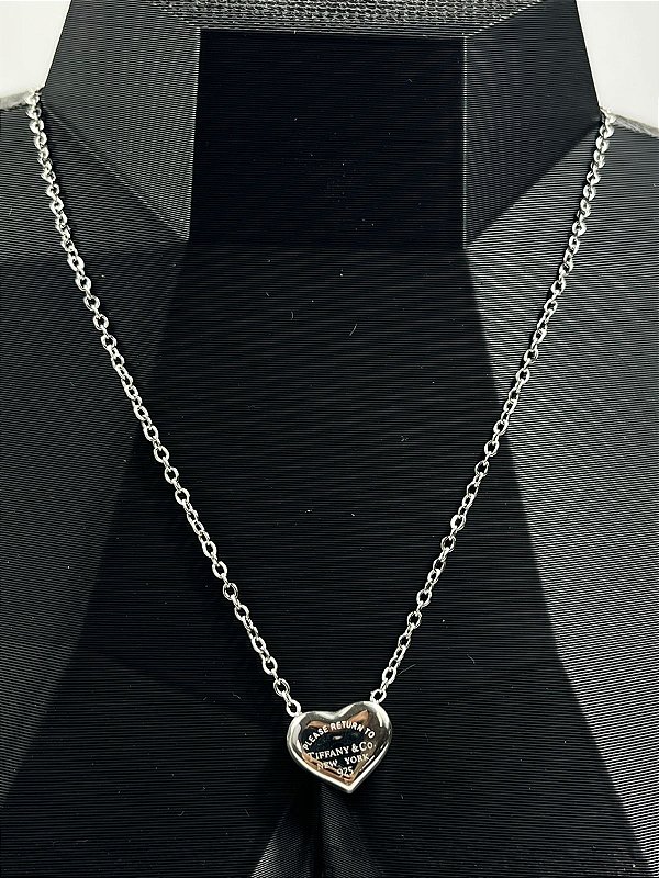 Colar Aço Inox Cadeado com pingente coração - antialergico - medida 40cm e extensora - 1 Unidade