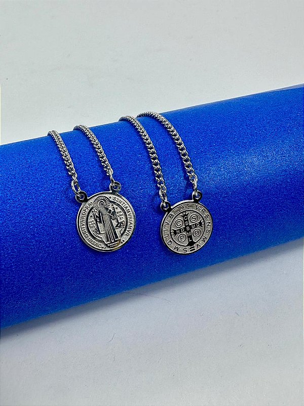 Escapulario sao bento aço inox - 01 unid