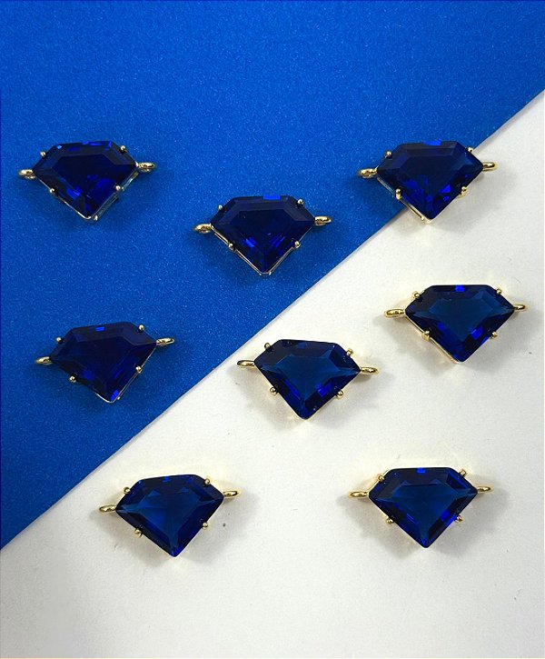 Pingente Diamante Zirconia Ouro 02 saidas - 01 unid