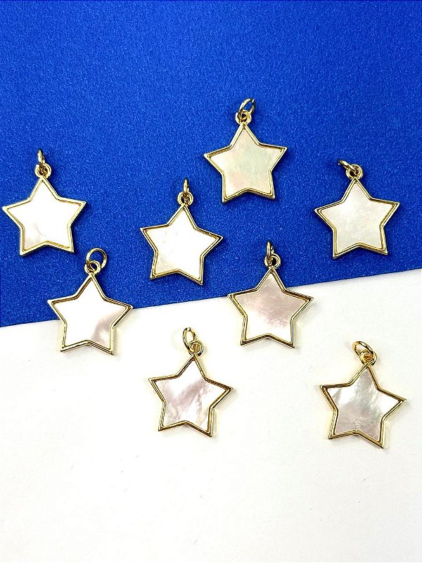 Pingente Estrela Madreperola - 01 unid - semijoia