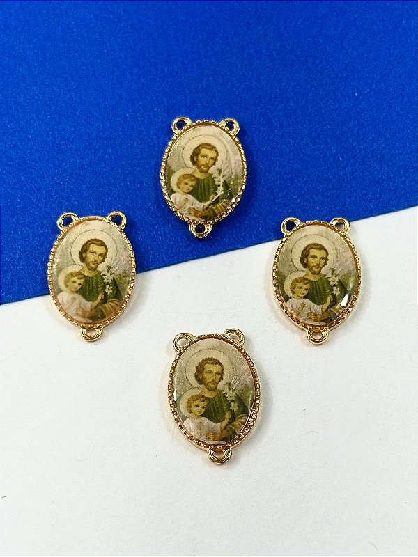 Pingente Religioso Sao Judas Tadeu 3 saídas dupla face ouro - 01Unid