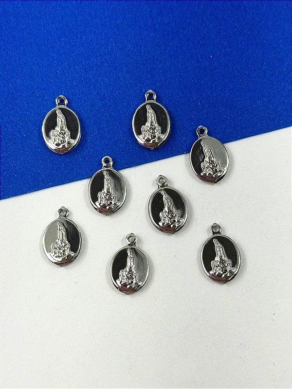 Pingente Religioso Nossa Senhora de Fatima Aço Inox - 01 Unid