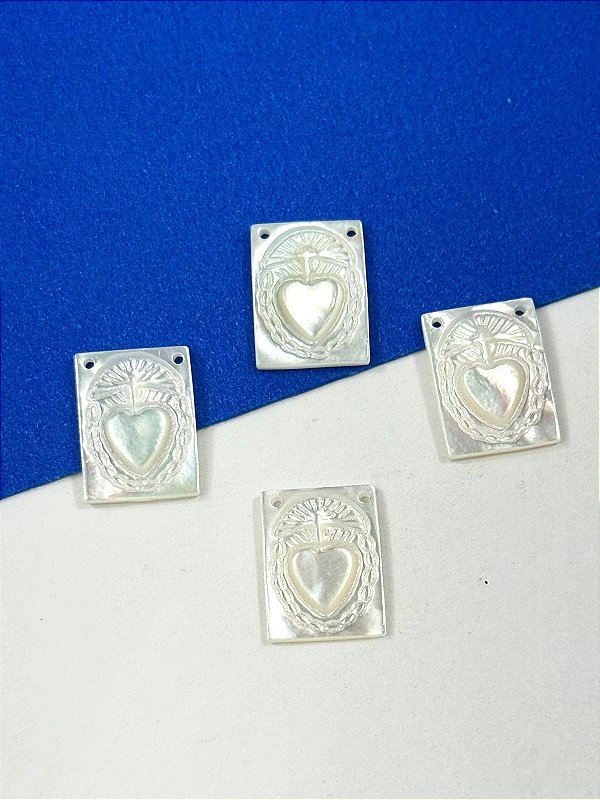 Escapulario Madreperola Sagrado Coracao de Jesus - 01 unid