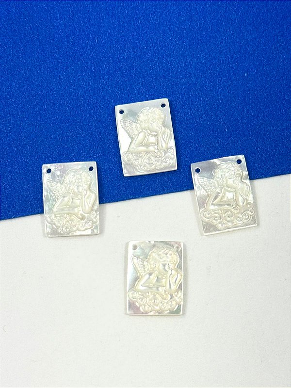 Escapulario Madreperola Anjo - 01 unid