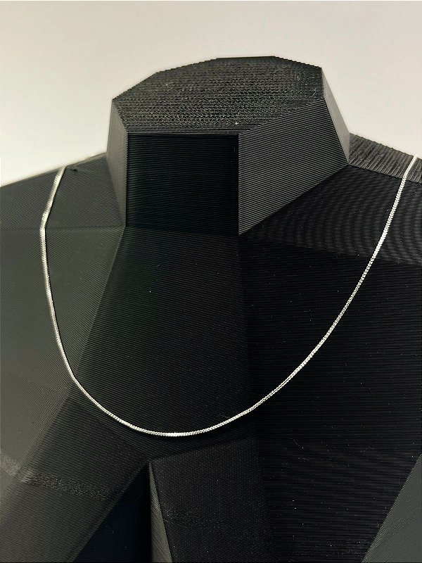 Colar Veneziana Semijoia Banho Prata 925 - medida 45cm mais 5cm extensora - Camada de 50 milésimos - tipo joia bitola 0,60mm