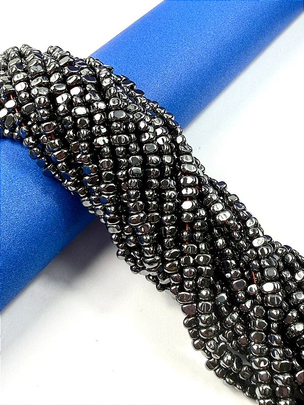 Fio De Hematita Cascalho Grafite 6mm - O Fio