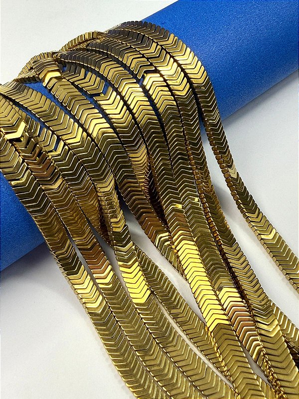 Fio Hematita Dourada Flecha 6mm - O Fio