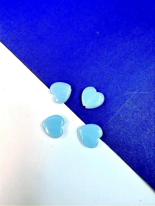 Pingente Pedra Jade Coração - furo passante - 01 unid