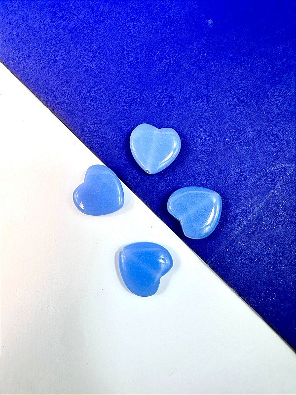 Pingente Pedra Jade Coração - furo passante - 01 unid