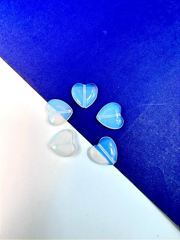 Pingente Pedra Jade Coração - furo passante - 01 unid