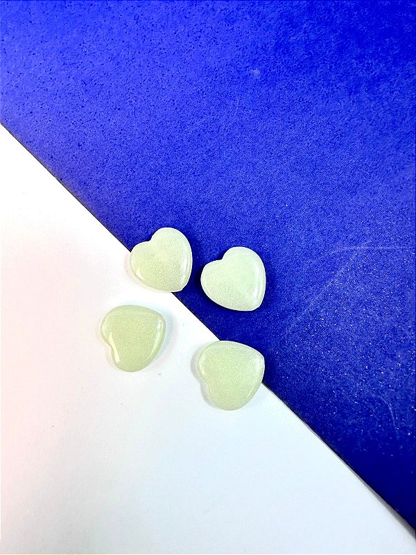 Pingente Pedra Jade Coração - furo passante - 01 unid