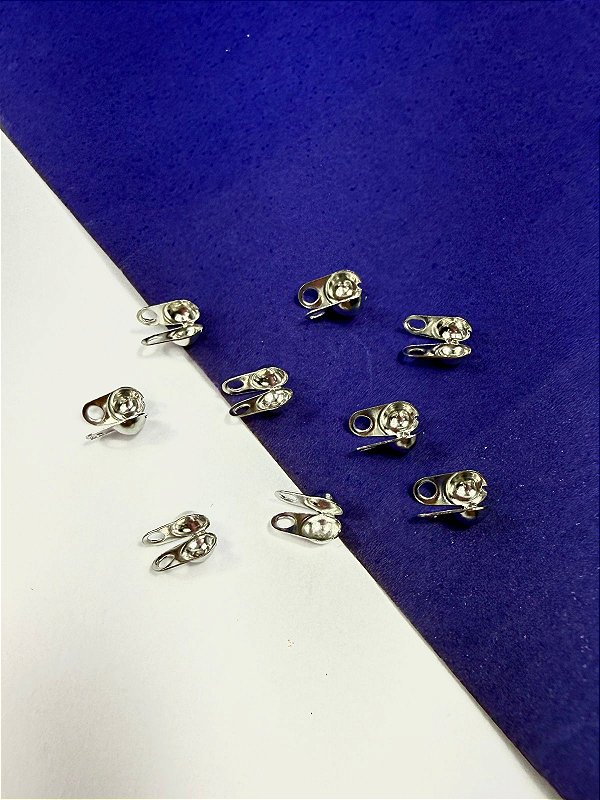 Tips Bolinha Lateral para fios 8x4mm - 100 Pçs - Aço Inox