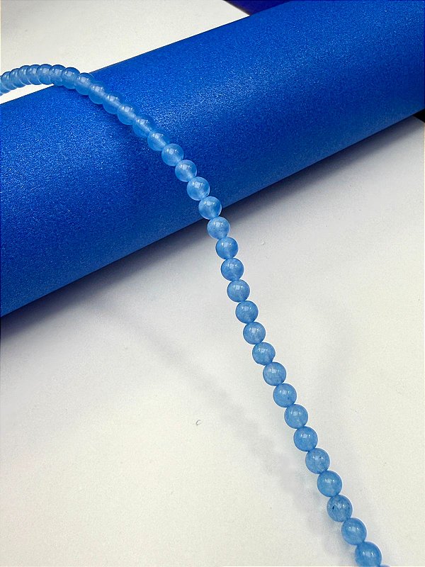 Fio De Pedra 4Mm Jade Azul - O Fio