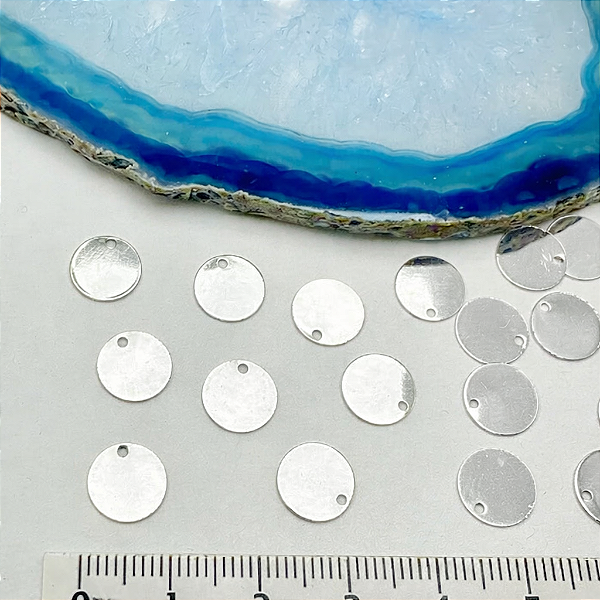 Pingente Redondo Medalha 10Mm - 50 Milésimos de Prata - 01 Unid