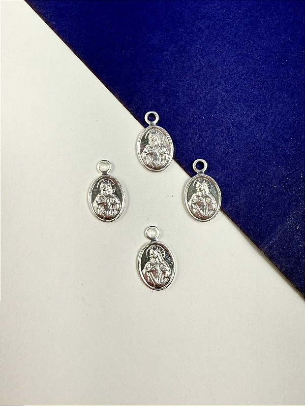 Pingente Religioso Sagrado Coracao de Maria - 50 milesimos prata - 01 unid