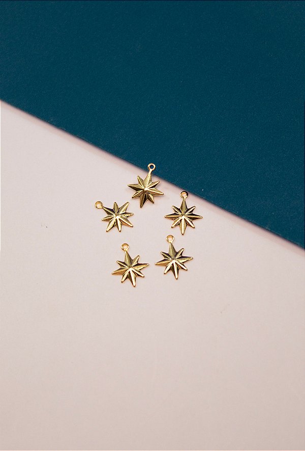 Pingente Estrela Detalhada Ouro - 01 und
