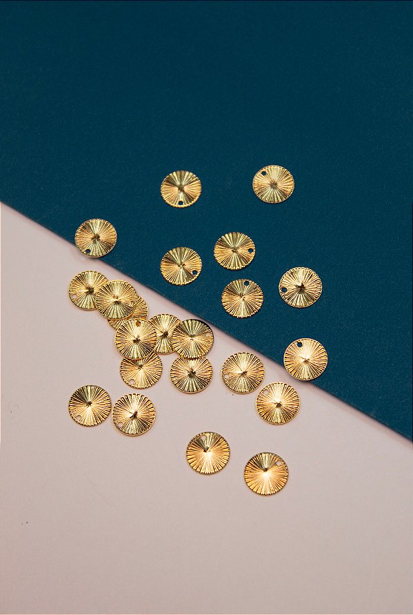 Pingente Redondo Detalhado Ouro - 01 und