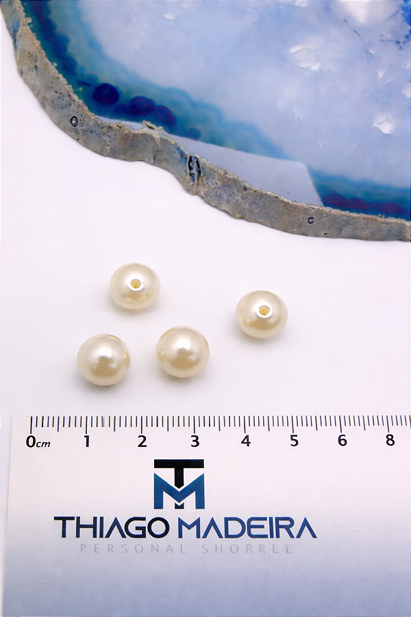 Perola Abs Champagne 12mm Meio Furo - 01 unid