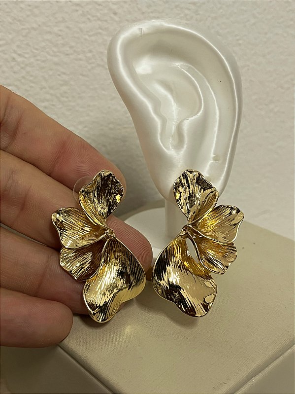 Brinco Orgânico ouro com tarraxa - 1 par