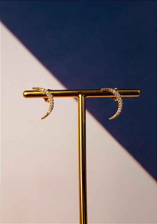 Brinco Lua Cravejado - o par