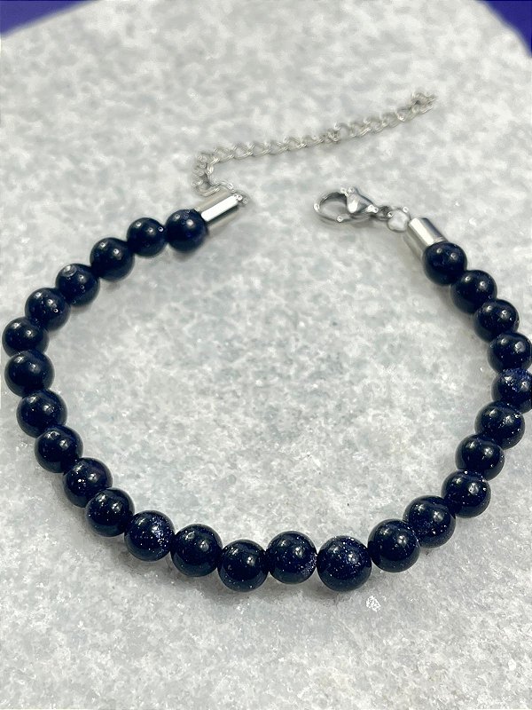 Pulseira Pedra Natural com acabamento em aço inox antialergica - medida 17cm + 7cm de extensora