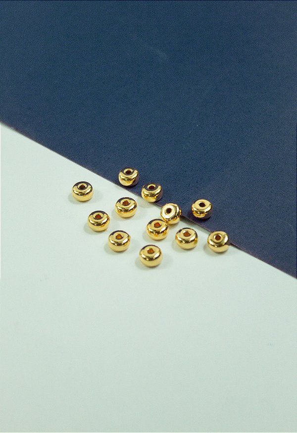 Entremeio Rondele 6mm Abs Ouro - 30 Pçs