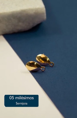 Base de Brinco Ouro Semijoia 5 milesimos - 01 par