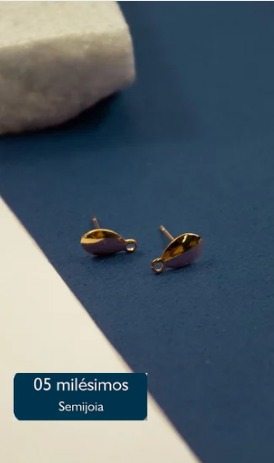 Base de Brinco Ouro Semijoia 5 milesimos - 01 par