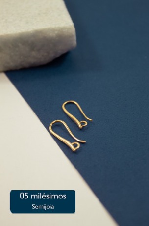 Base de Brinco Ouro Semijoia 5 milesimos - 01 par