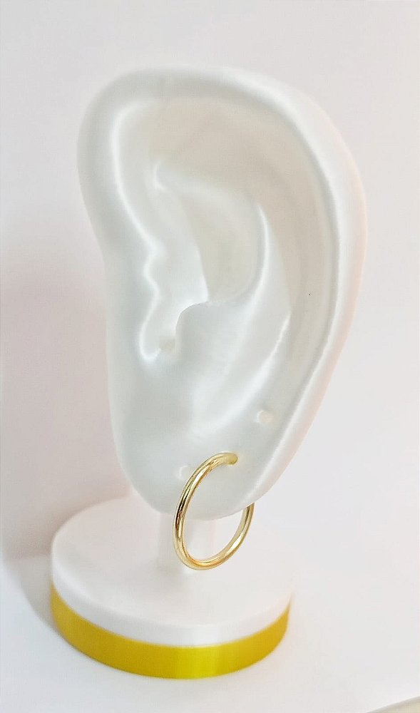 Brinco Argola 15mm Banho ouro 2 milésimos com verniz - 1 par