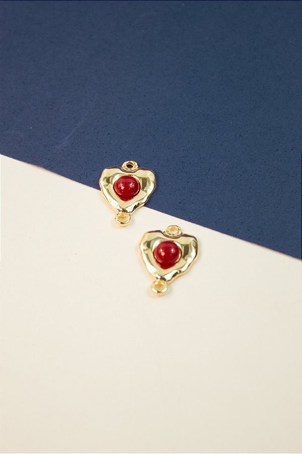 Pingente Coracao 02 saidas - 01 unid