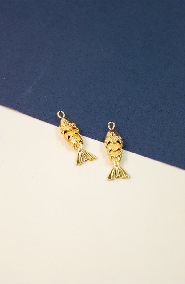 Pingente Peixe Articulado Ouro 18K - 01 und