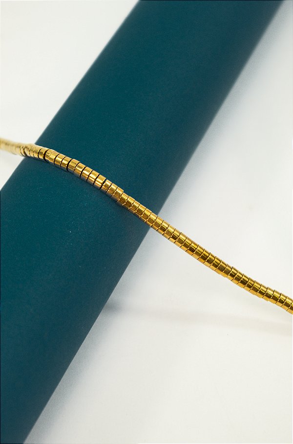 Fio Hematita Dourada 4x2mm - O Fio