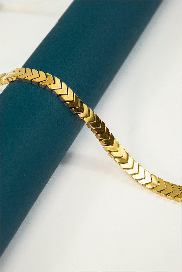 Fio Hematita Dourada Flecha - O Fio