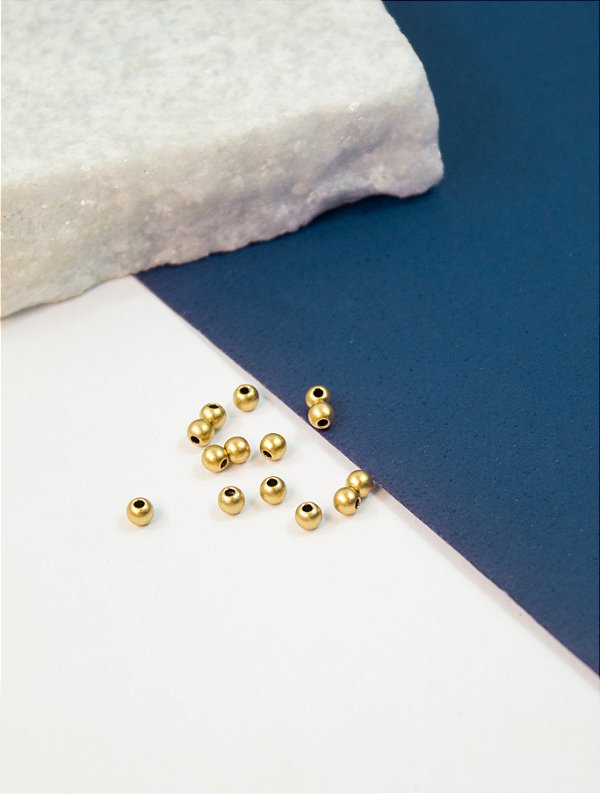 Entremeio Bolinha 4mm Fosca - 10pçs