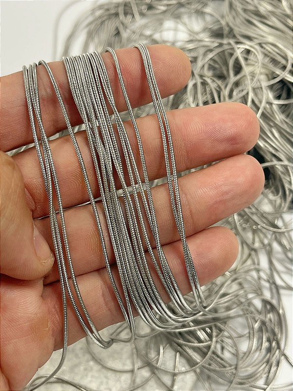 Corrente Aço Inox Rabo de Rato 1,2mm - 1 Metro - NAO ESCURECE NUNCA