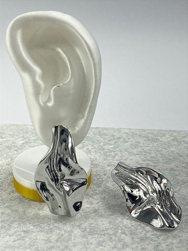 Brinco Organico banho niquel com verniz italiano - 1 par