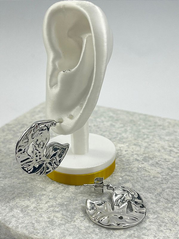 Brinco Organico banho niquel - 1 par