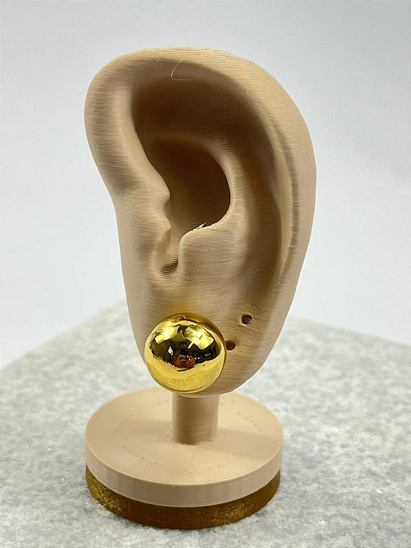 Brinco Bola Aço Inox dourado - antialergico - 1 par