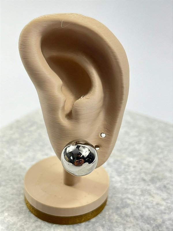 Brinco Bola Aço Inox - antialergico - 1 par